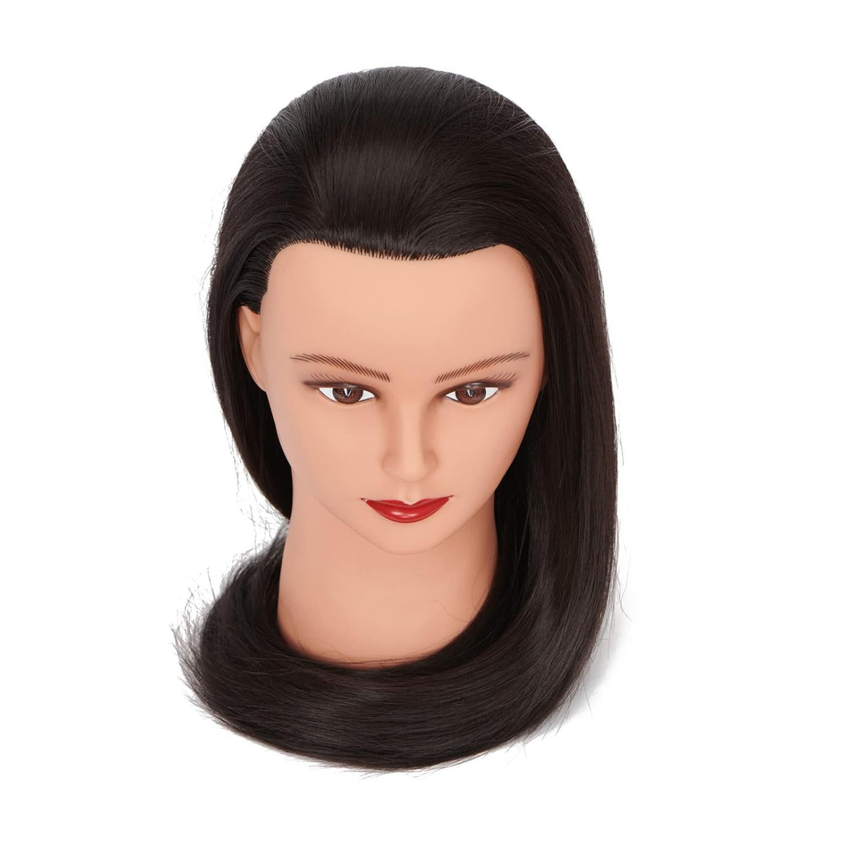 Cosmetology Training Doll Head 26-28 Inch Mannequin with Synthetic Hair