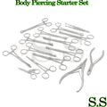 16-Piece Body Piercing Starter Set: Hemostat, Sponge Forceps & More Stainless Steel