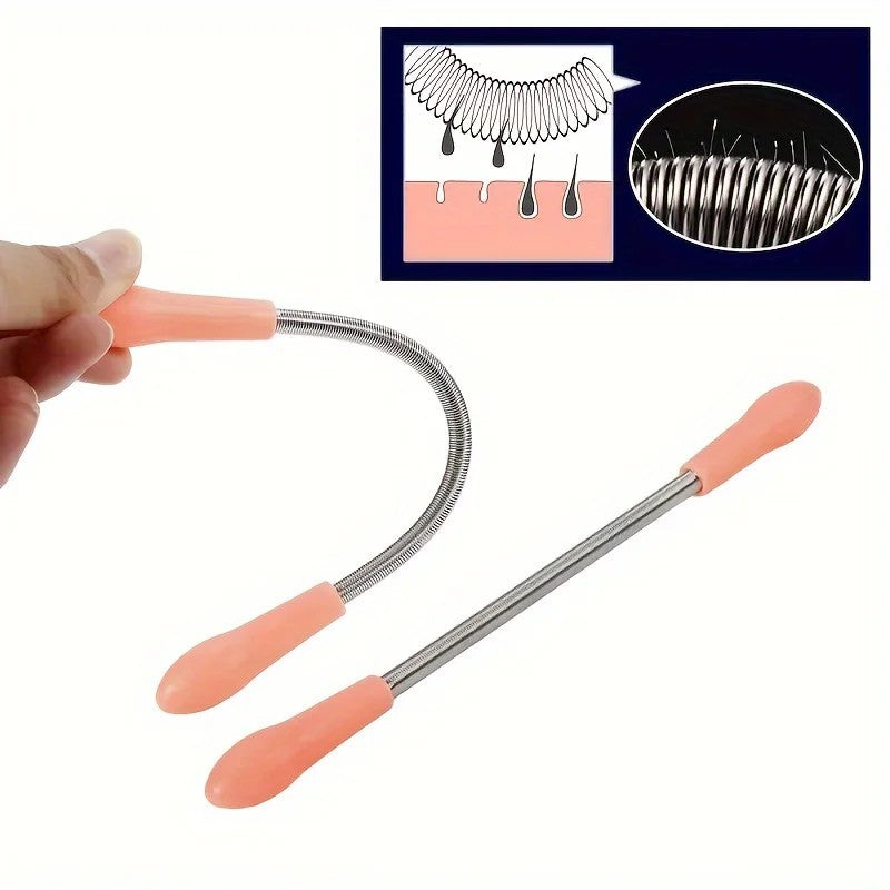 Facial Hair Remover Spring Stick Epilator for Upper Lip & Chin - Reusable Manual Threading Tool