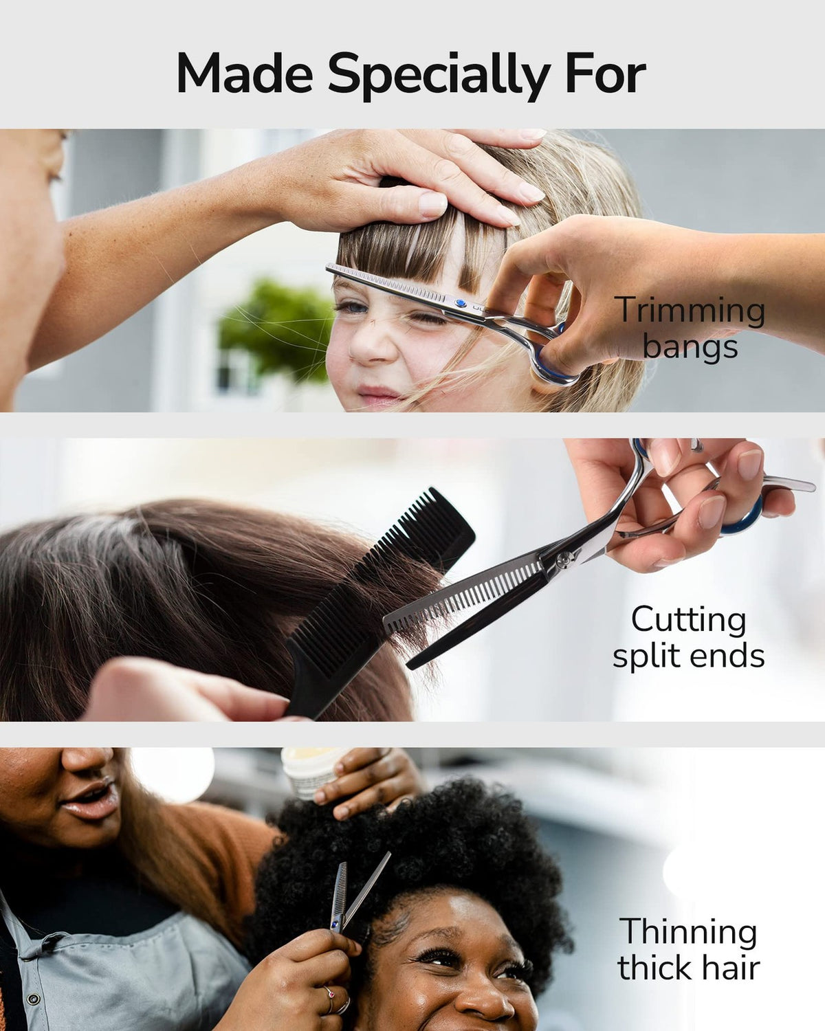 Professional Hair Thinning Scissors 6.5 Inch Japanese Steel Barber Shears