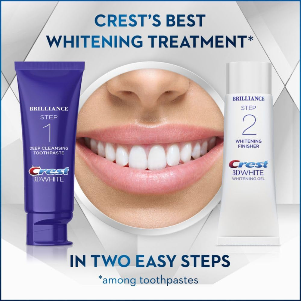 Crest 3D White Brilliance Whitening Kit with Deep Cleansing Toothpaste & Finisher