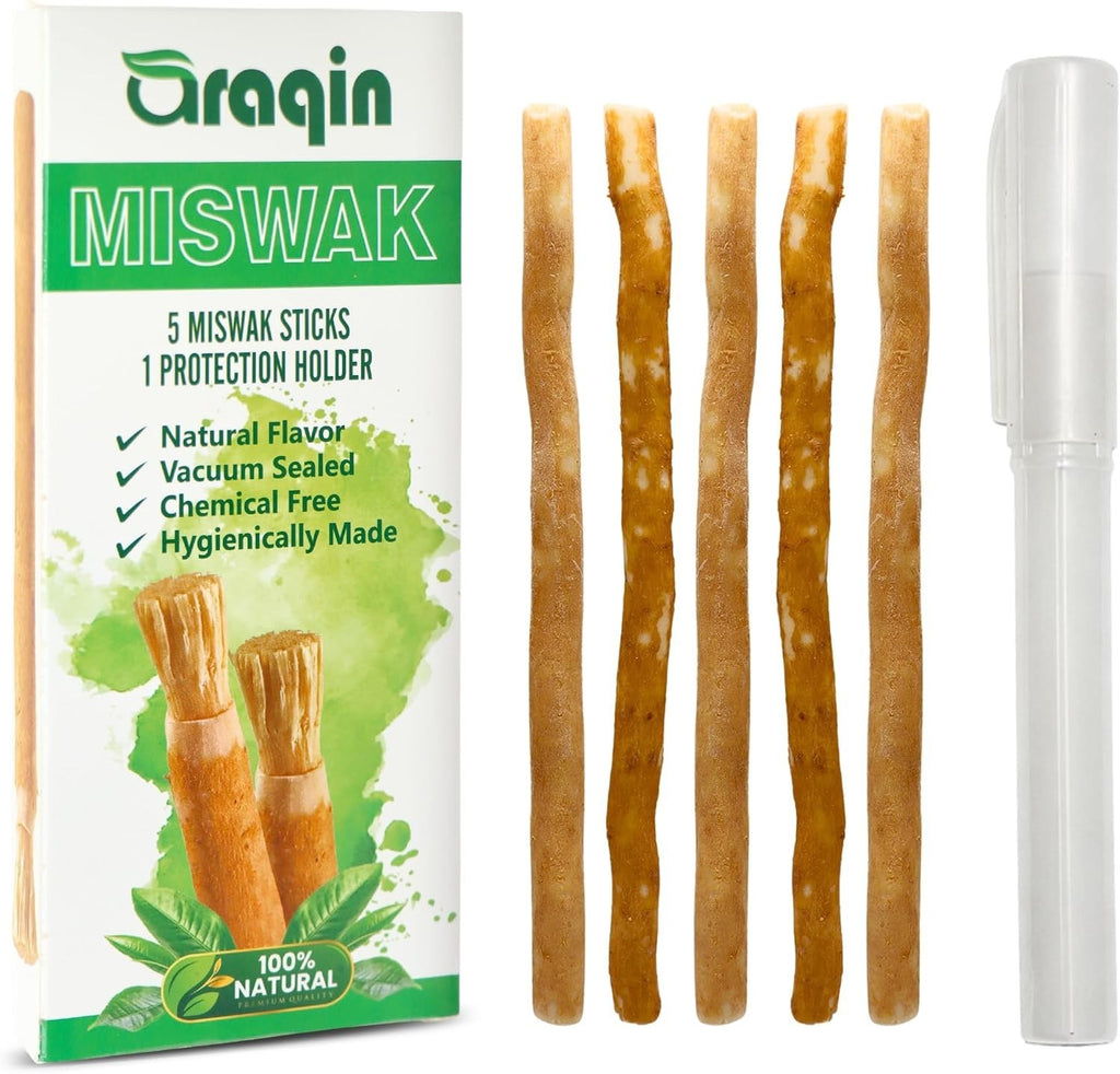 Natural Miswak Teeth Sticks Pack with Holder - Eco-Friendly Oral Care