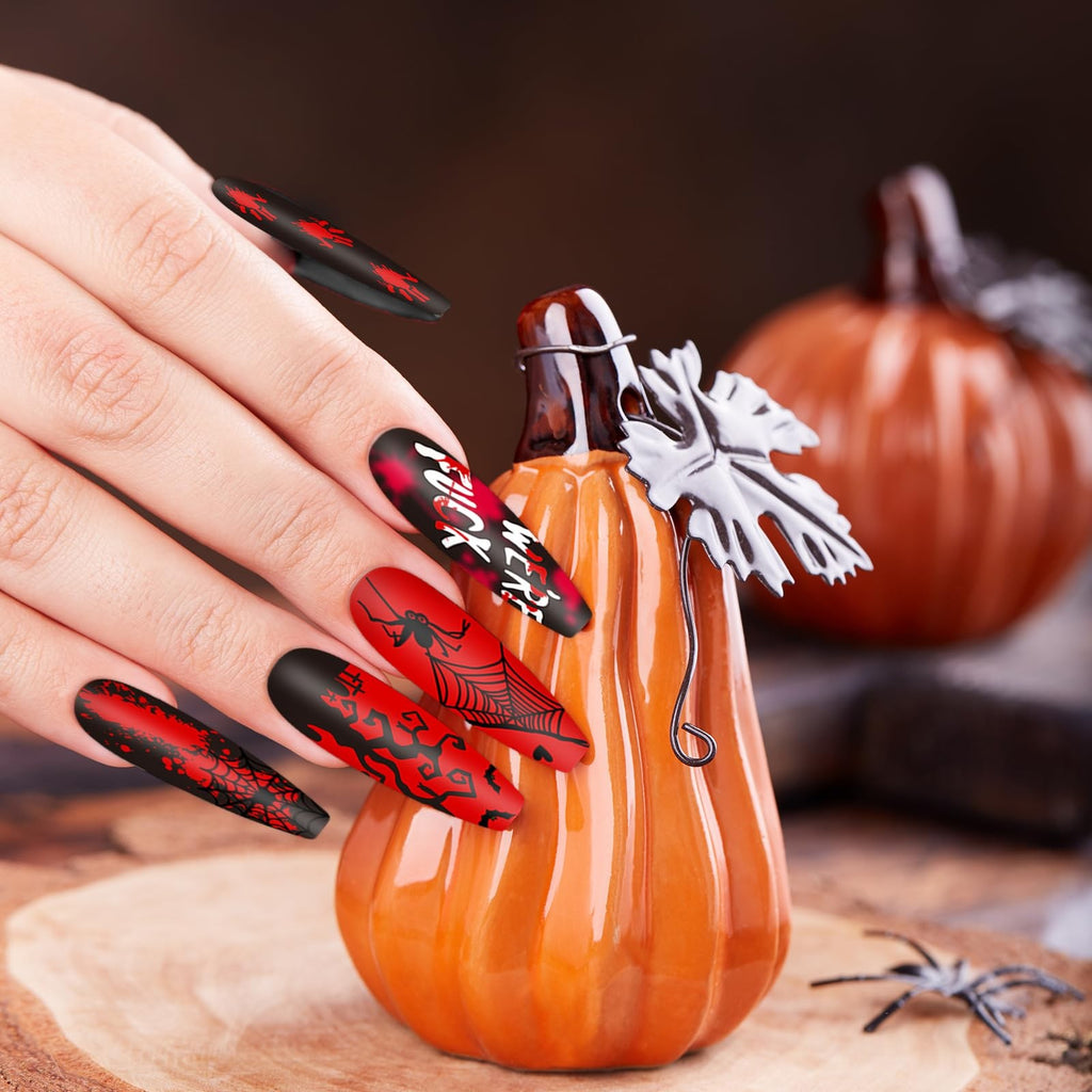 Halloween Nail Stamping Plates Set - Pumpkin Ghost Bat Witch Templates