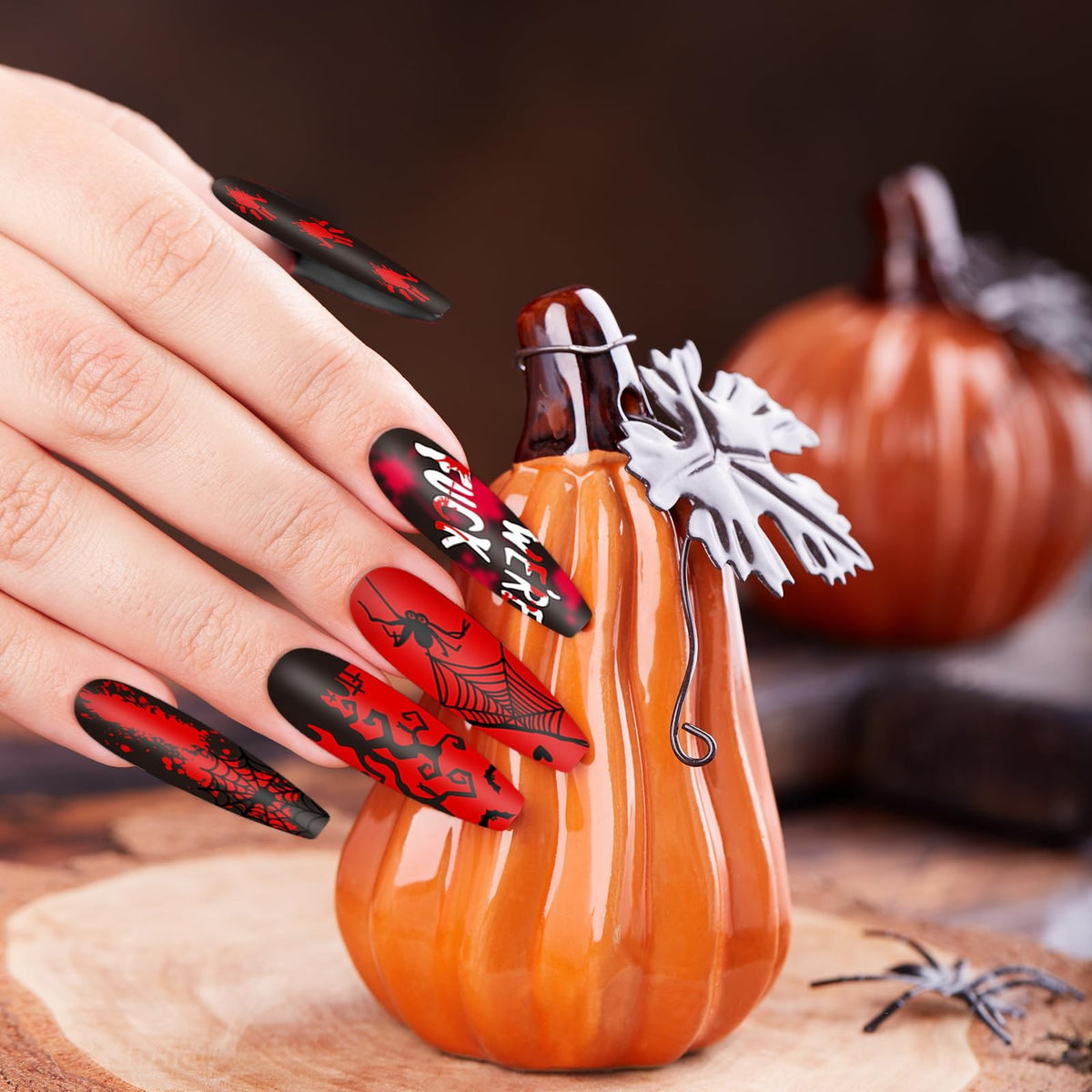 Halloween Nail Stamping Plates Set - Pumpkin Ghost Bat Witch Templates