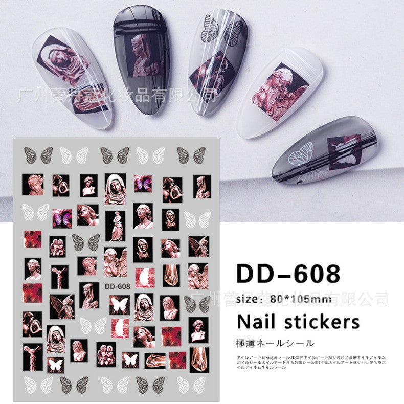 3D Nail Stickers for Nail Art - Princess Crown Pattern, Adhesive Transfer Decals for DIY Nails