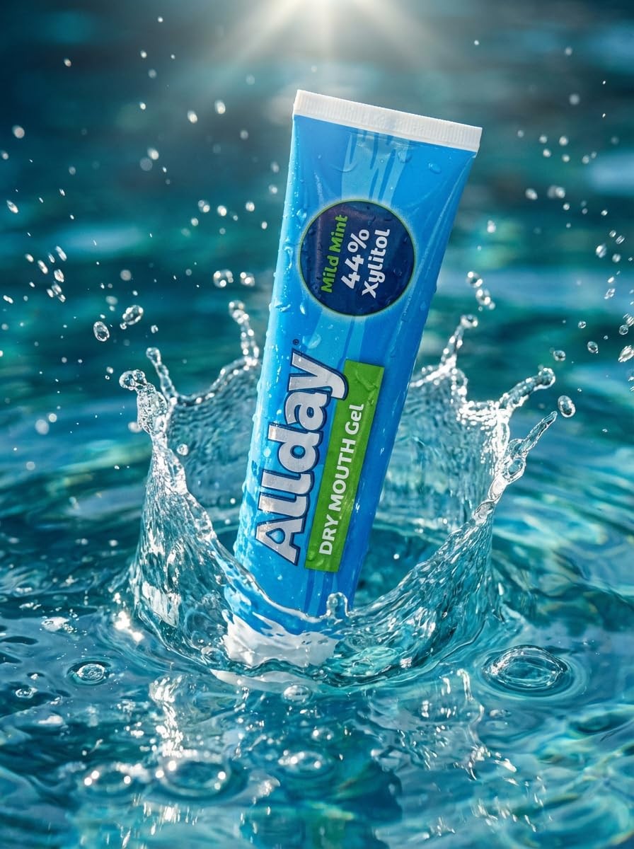 Dry Mouth Relief Gel with 44% Xylitol - Maximum Strength, Fast Acting, Non-Acidic, 2 Tubes
