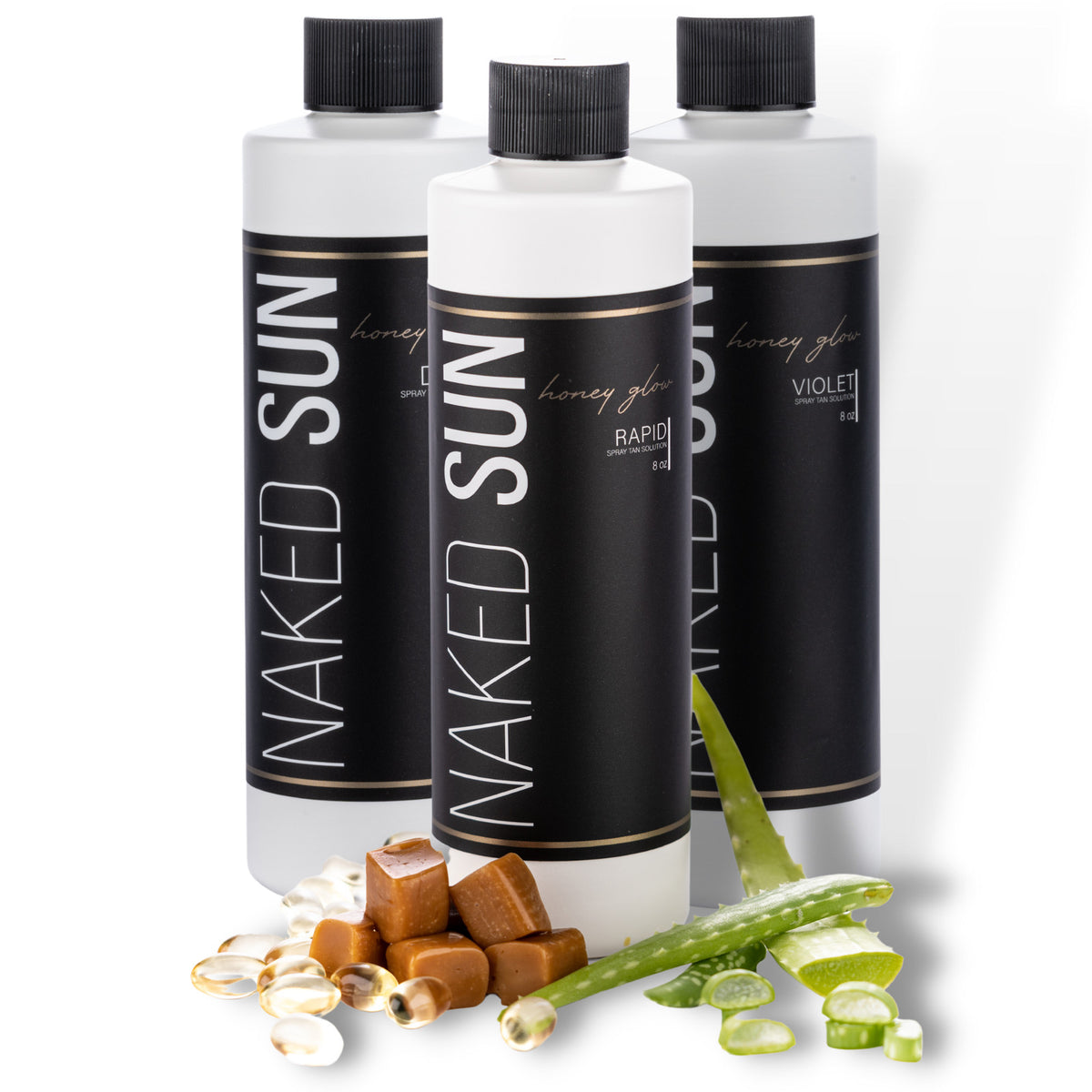 Honey Glow Spray Tanning Solution Set - Nourishing, Fast-Developing Dark & Medium Tans