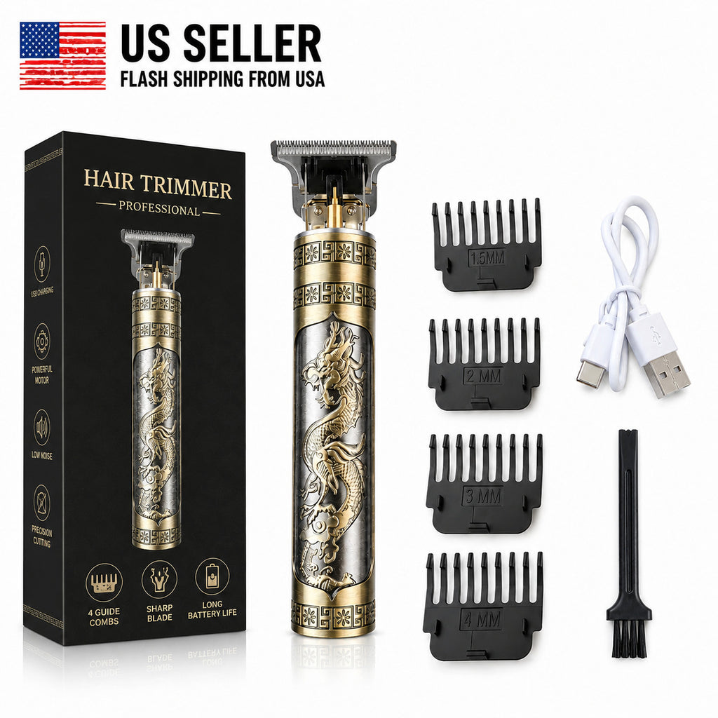 Cordless Hair Clipper & Beard Trimmer with Guide Combs - Rechargeable Men’s Grooming Tool
