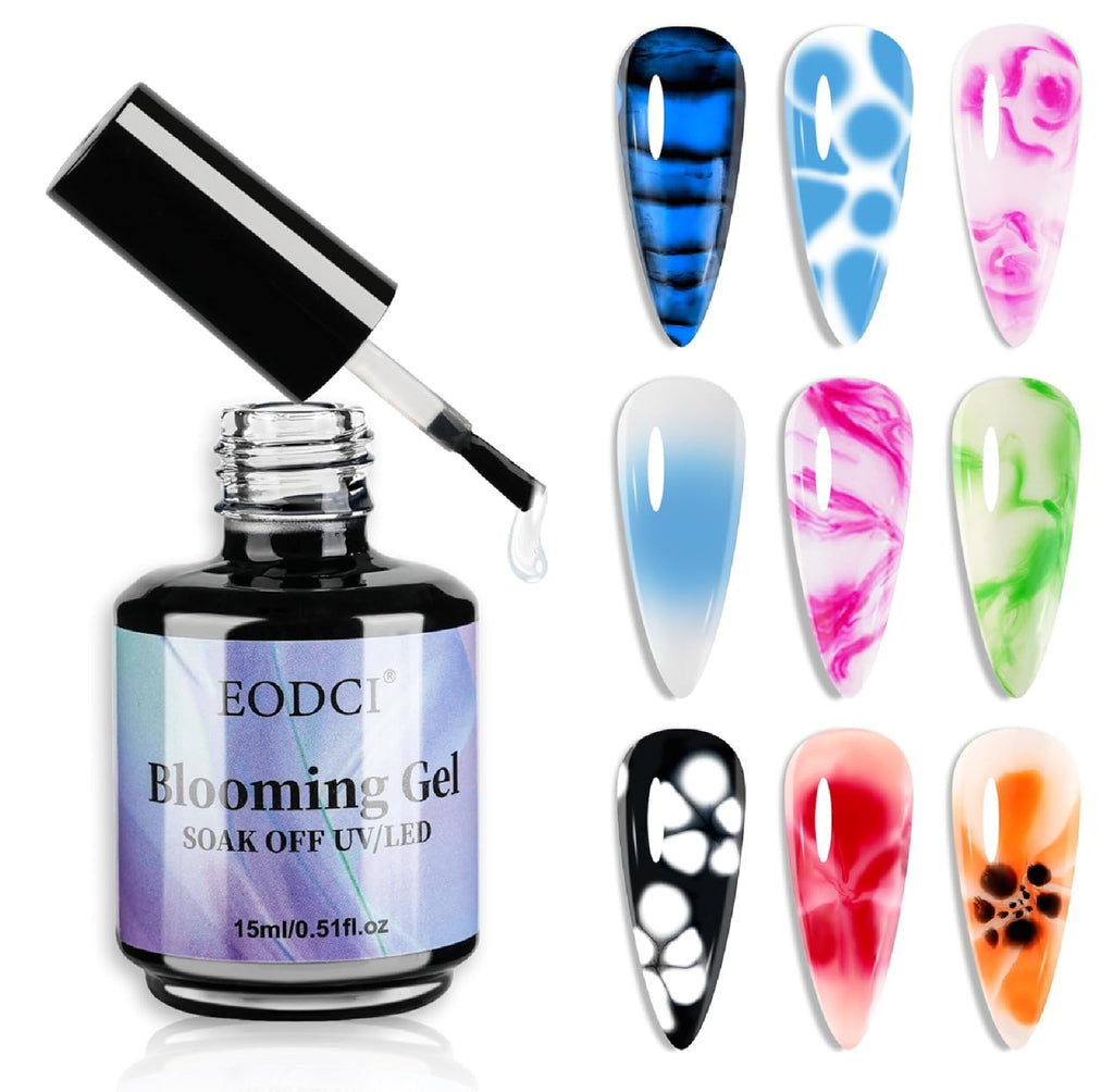 Blooming Gel Nail Polish 15ml Clear UV Gel for Watercolor & Marble Nail Art