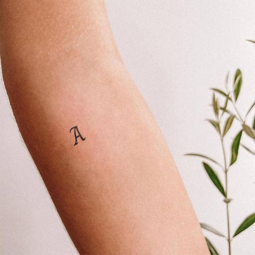 Custom Name & Date Script Tattoo Alphabet – Waterproof Temporary Tattoos (A-Z, 0-9)