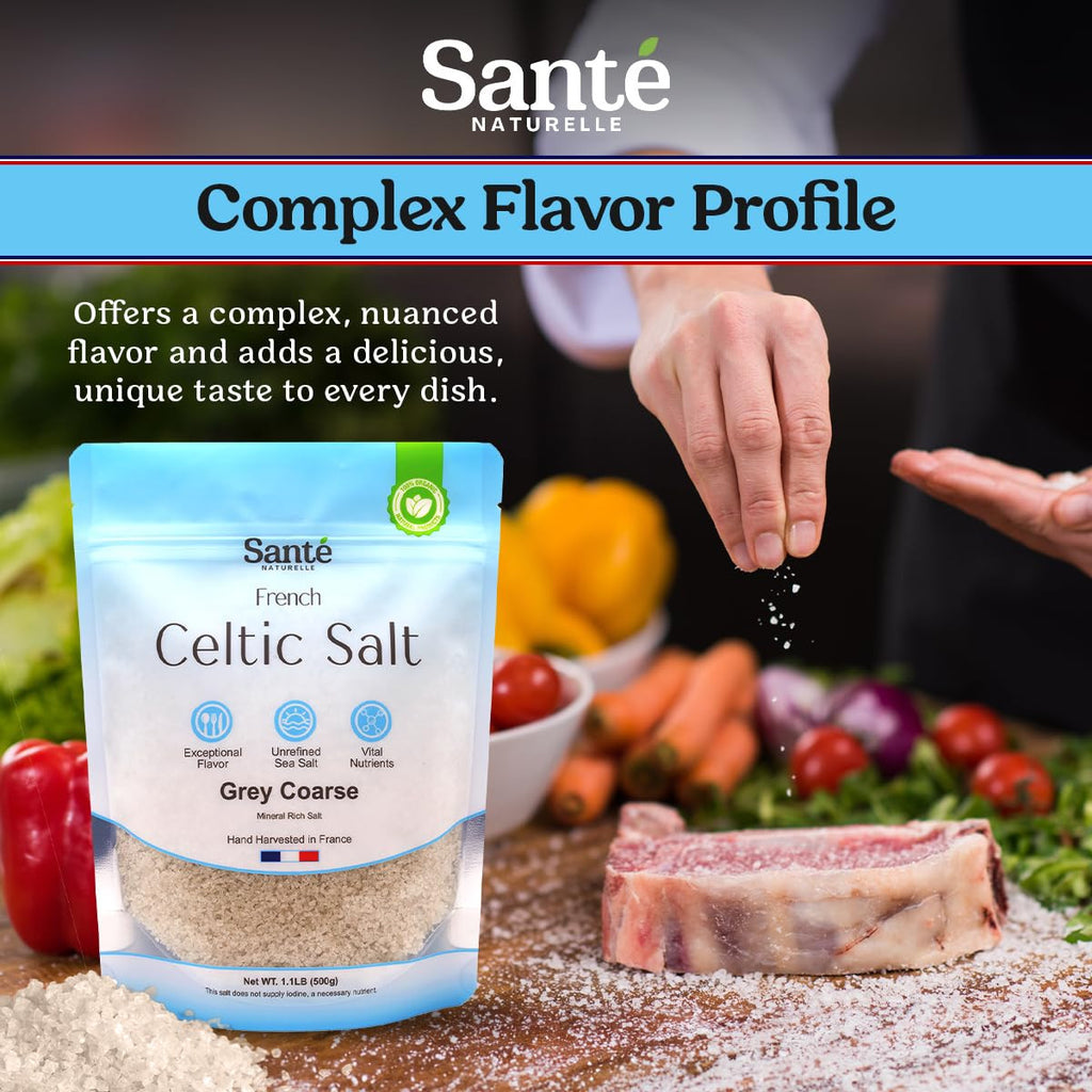 Coarse Celtic Sea Salt Organic Unrefined French Salt Pack of 3 - 1.1Lb