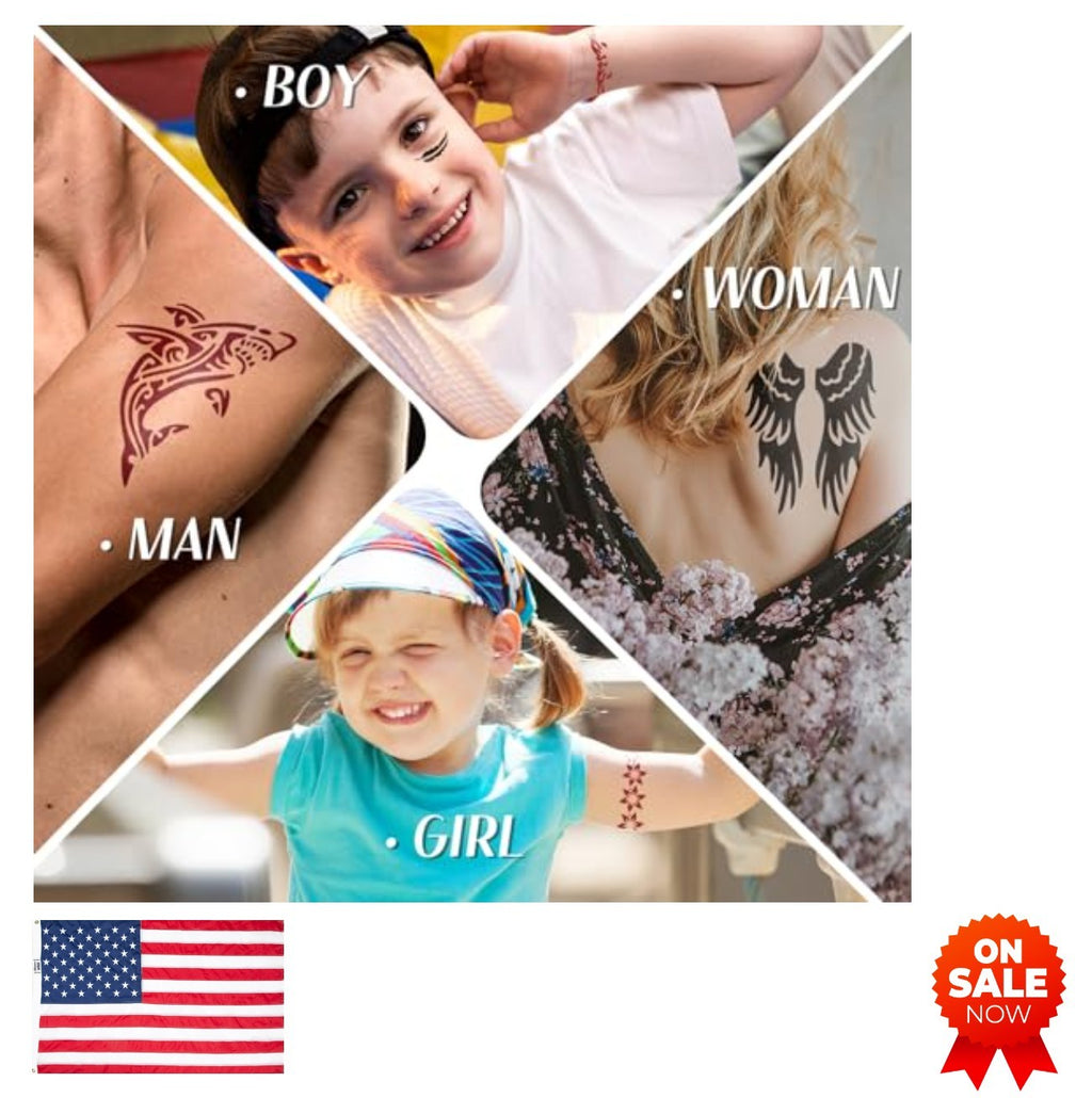 Temporary Tattoo Cone Kit 14 Pcs in 3 Colors – Black, Cherry Red, Reddish-Brown Skin