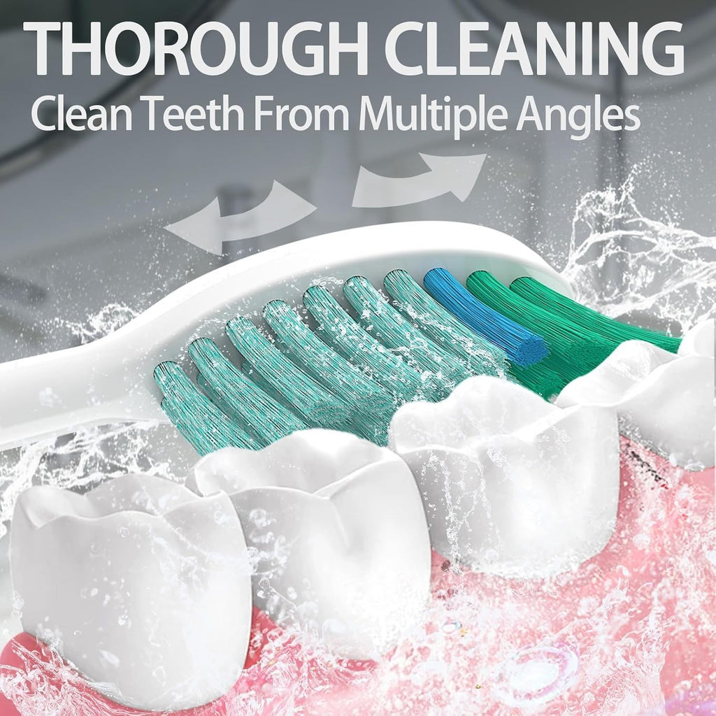 Medium Bristle Toothbrush Heads Refill Pack for TAO Clean - 6 Pack