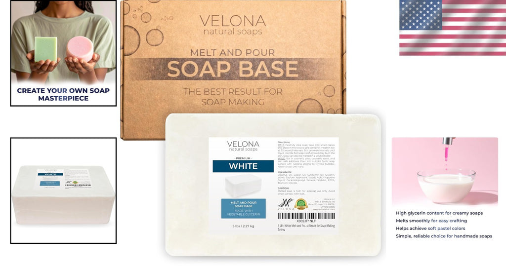 Shea Butter Melt and Pour Soap Base - 5 LB Natural, SLS/SLES Free