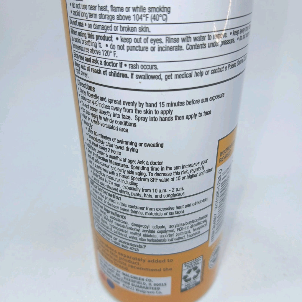 Broad Spectrum SPF 30 Hydrating Water-Resistant Sunscreen Spray - Walgreens