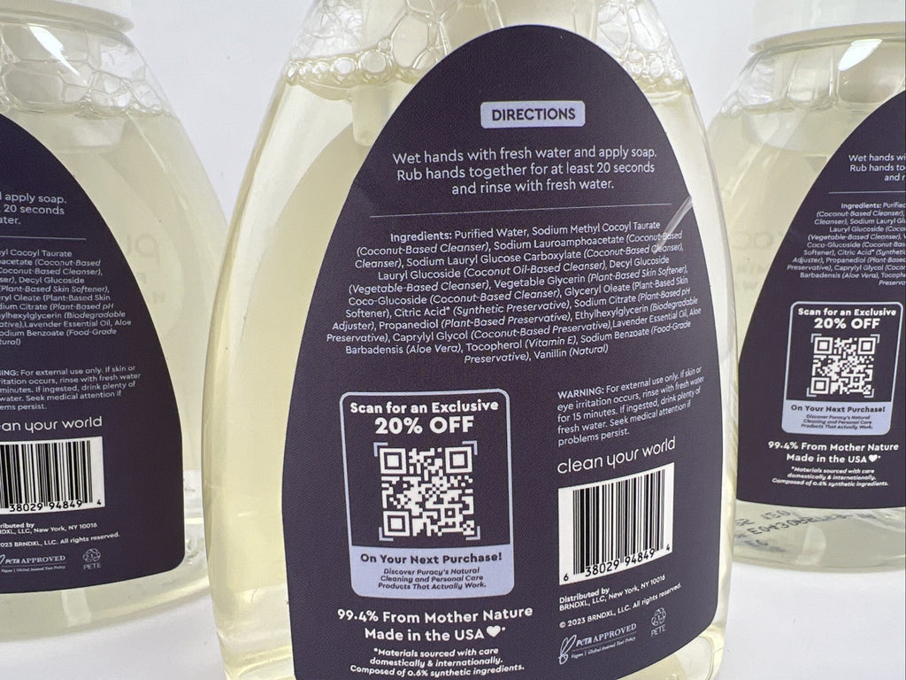 Foaming Hand Soap Lavender Vanilla - Plant-Based, 8.5 oz Pack of 3