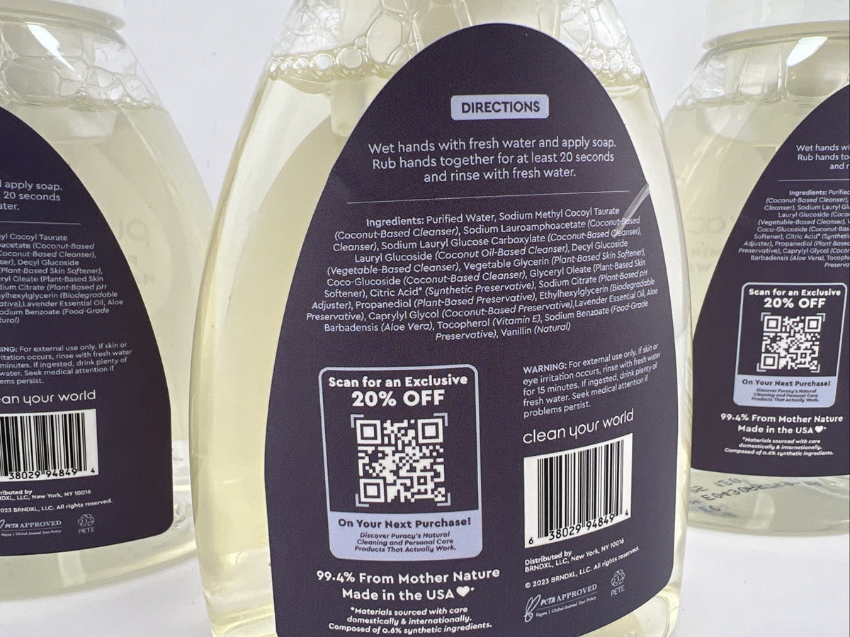 Foaming Hand Soap Lavender Vanilla - Plant-Based, 8.5 oz Pack of 3