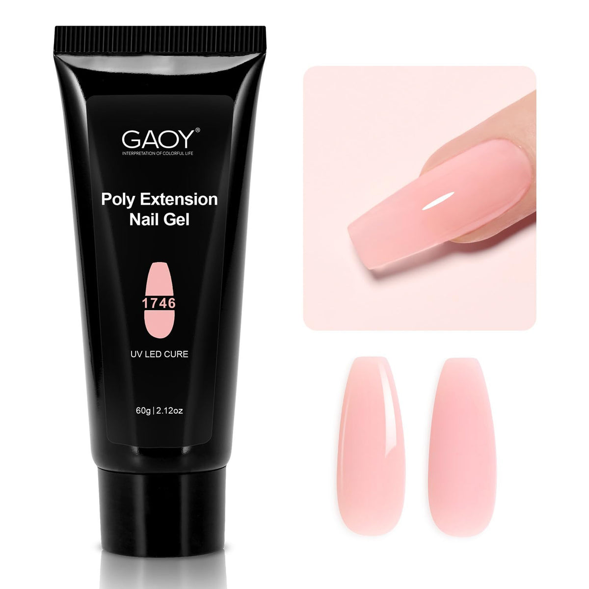 Poly Gel Nail Extension Kit 60g Clear Pink Builder Gel for Manicure