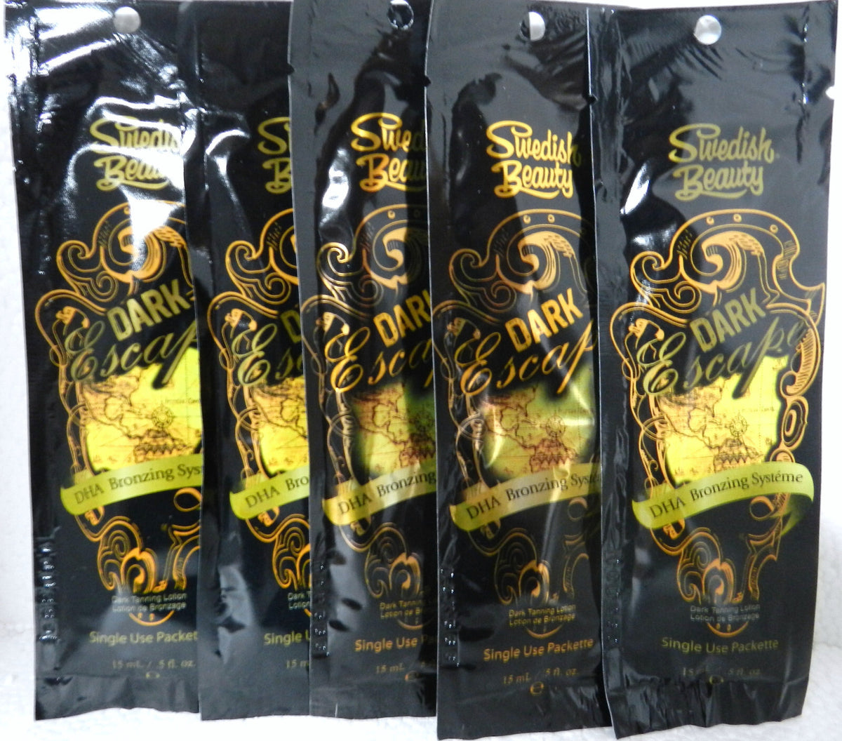 Dark Escape DHA Bronzing Tanning Lotion Pack of 5 by Swedish Beauty