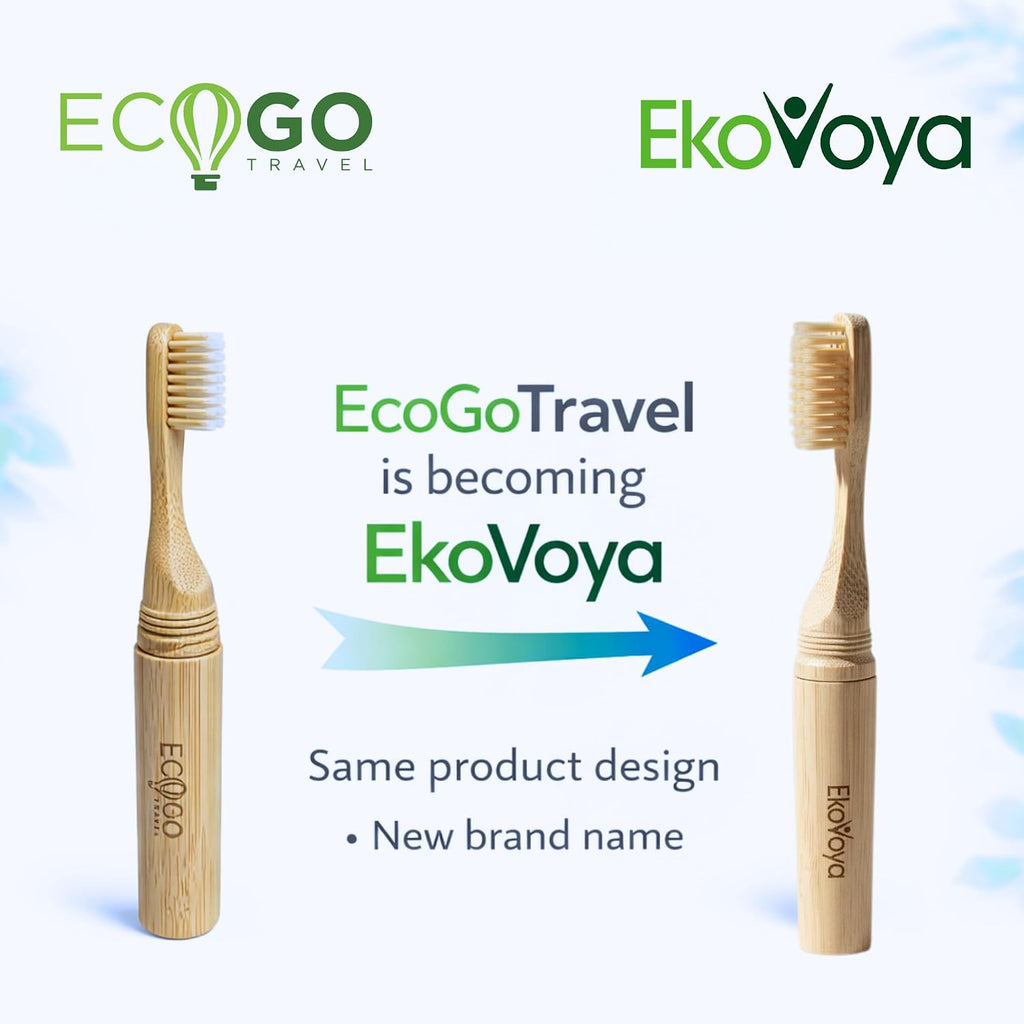 Bamboo Screwable Travel Toothbrush with Case - Soft BPA-Free Bristles