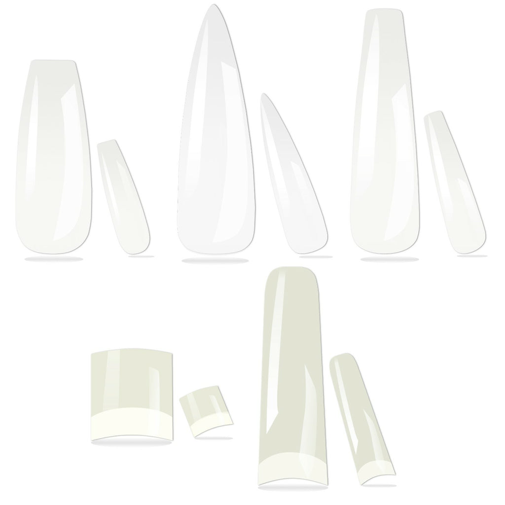 570Pcs Nail Tips Set - Press On False Nails in Coffin, Ballerina, Stiletto & French Styles