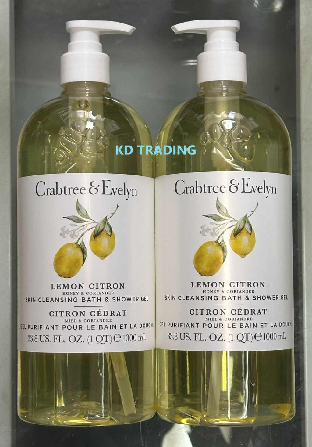 (2-Pack) Lemon Citron Body Wash - Refreshing Bath & Shower Gel 1000ml