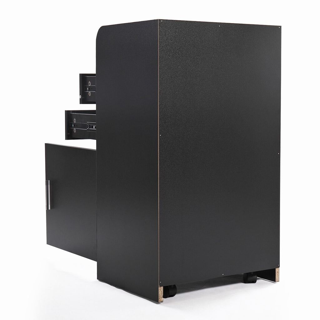 Salon Trolley Cabinet with Drawers & Hair Dryer Holders - Rolling Salon Station