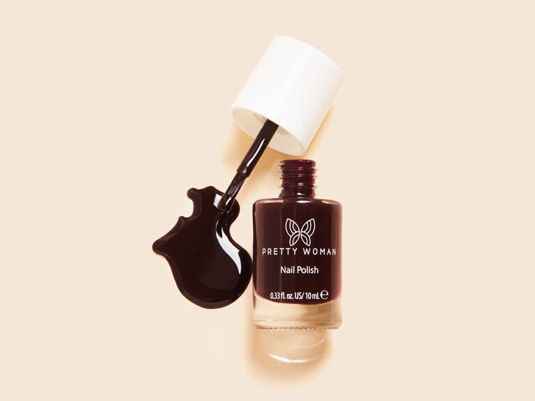 Pretty Woman Burgundy Red Nail Polish - Long-Wear, Fast-Drying, Vegan
