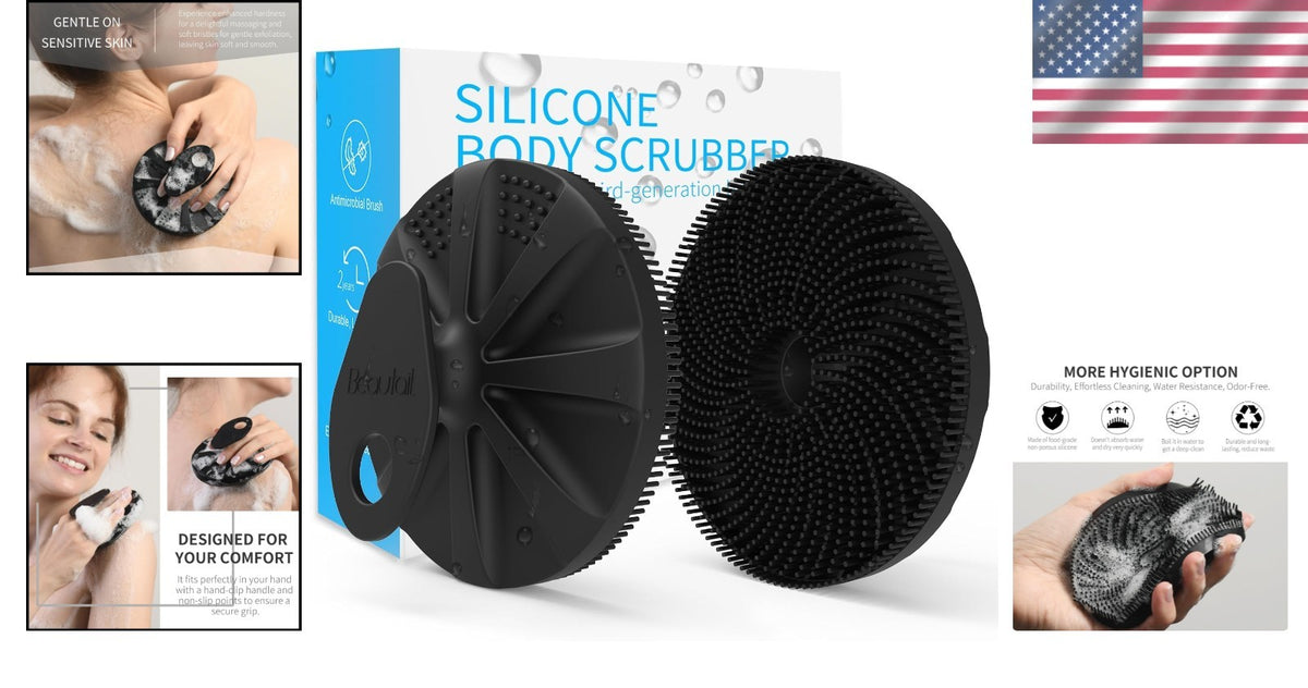 Silicone Body Scrubber for Gentle Exfoliation & Hygiene - Non-Porous, Reusable