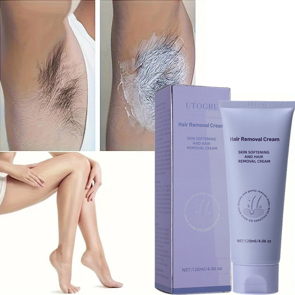 Permanent Hair Removal Cream for Body & Sensitive Skin - Painless Inhibitor