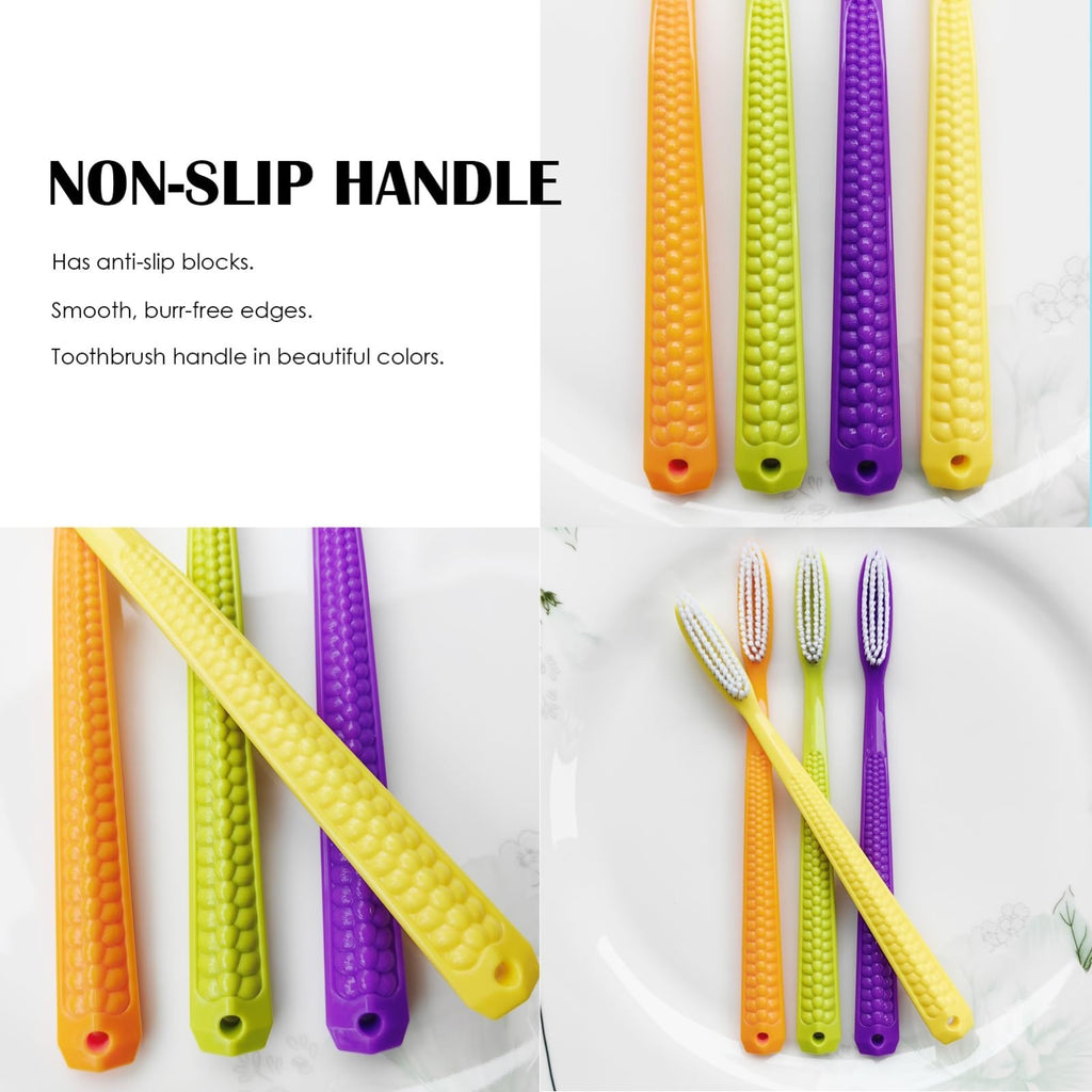 Extra Large Hard Bristle Toothbrush Set - Deep Cleaning, 4 Pack