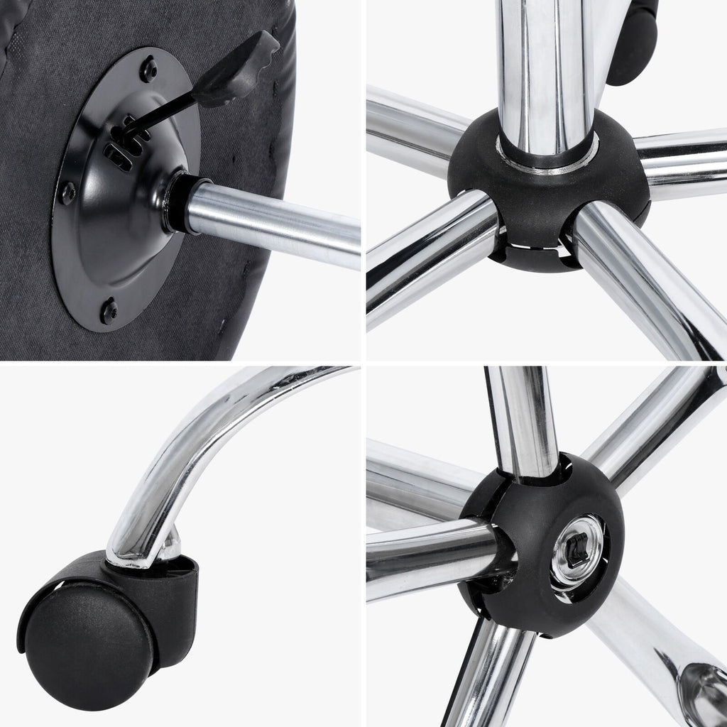 Adjustable Drafting Stool with Wheels Black - Multi-Purpose Salon & Office Chair