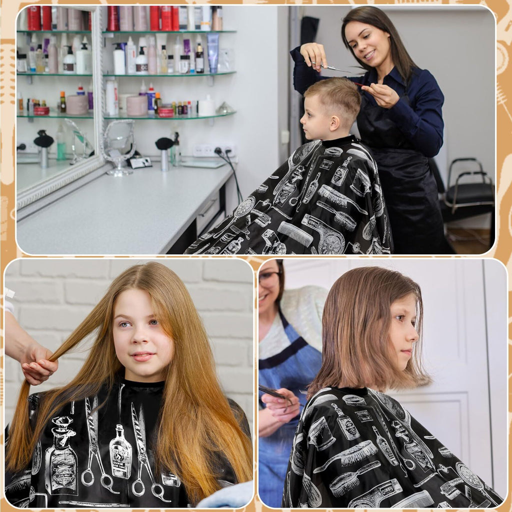 Professional Hair Cutting Cape with Adjustable Neck & Dust Brush for Salons