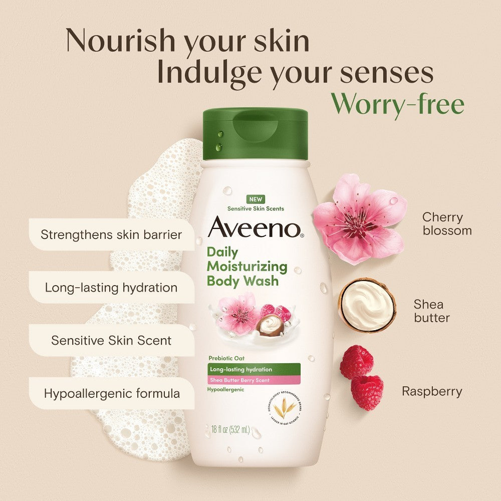 Hypoallergenic Shea Butter Berry Body Wash - 18 fl oz 2-Pack