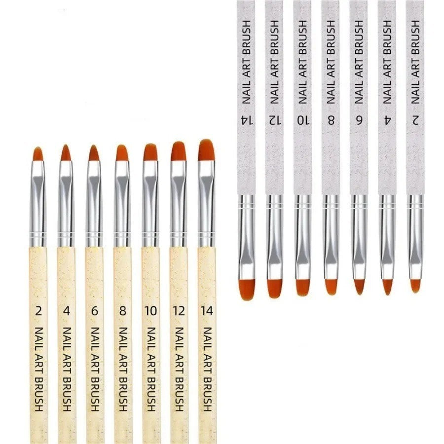 7-Pack Nail Art Brush Set for Gel Polish Drawing and Manicure