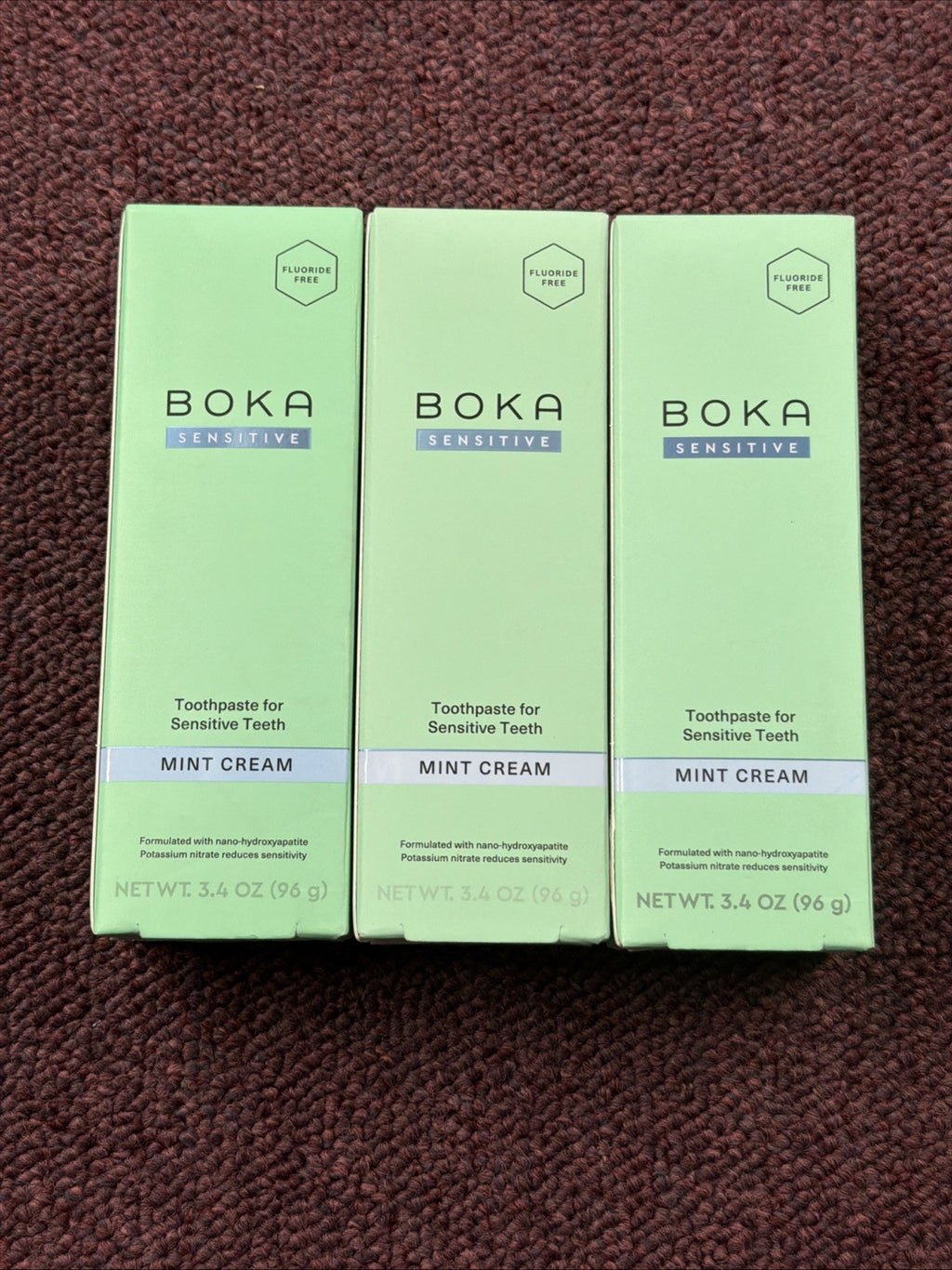 Sensitive Nano Hydroxyapatite Toothpaste Fluoride-Free Mint 3.4 oz - Pack of 3