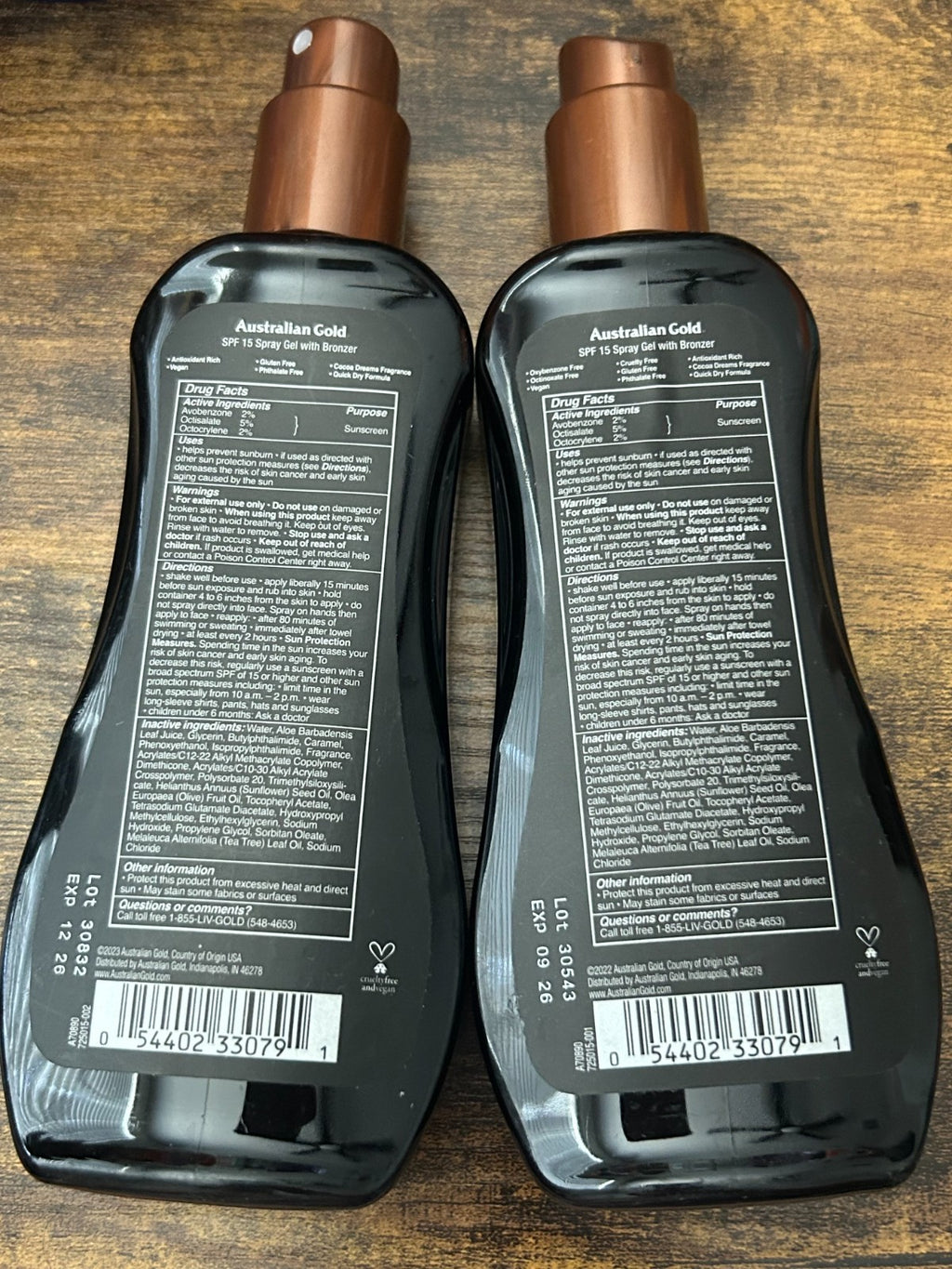 Australian Gold Sunscreen Spray Gel with Bronzer SPF 15 - 8oz 2 Pack
