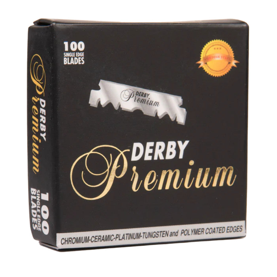 Derby Premium Single Edge Razor Blades for Safety & Barber Razors