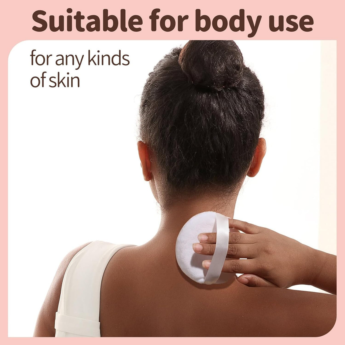 2pcs Medium Body Powder Puffs with Storage Containers - Soft & Sturdy