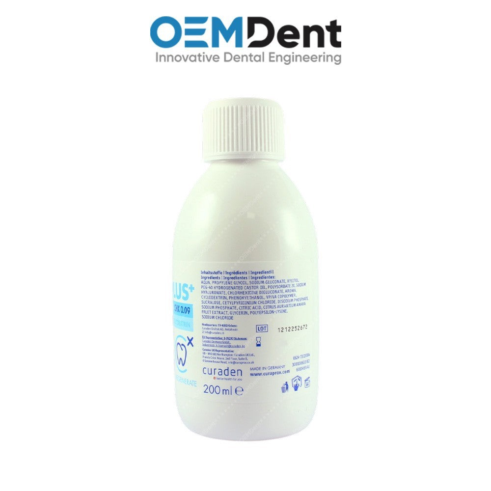 Alcohol-Free Mouthwash with CHX 0.09% and Sodium Fluoride 200ml - Oral Care