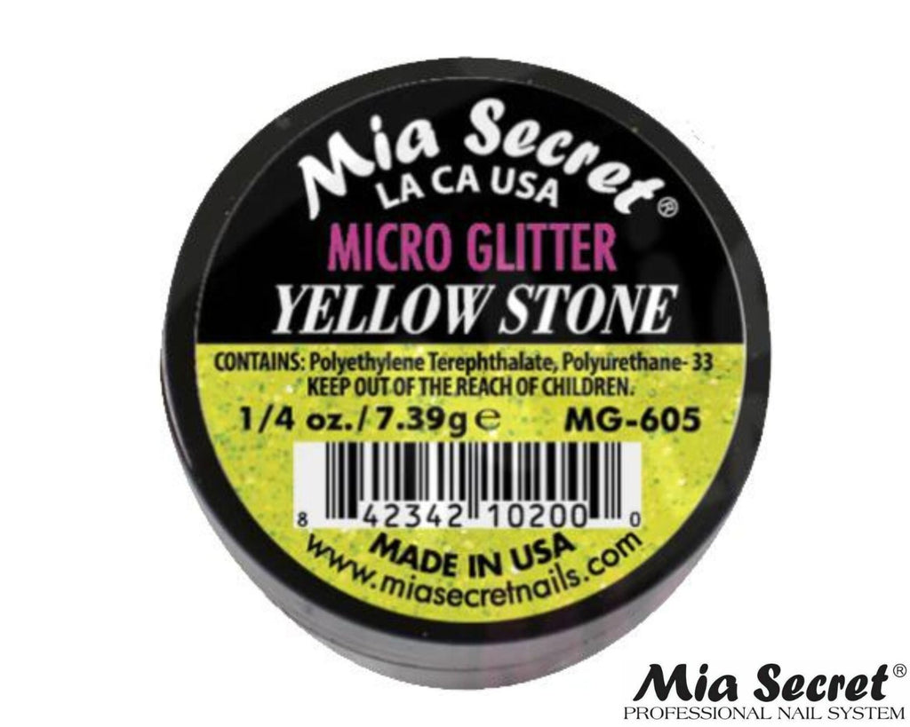 Micro Glitter Nail Art Powder - Yellow Stone, 1/4oz for Acrylic Nails