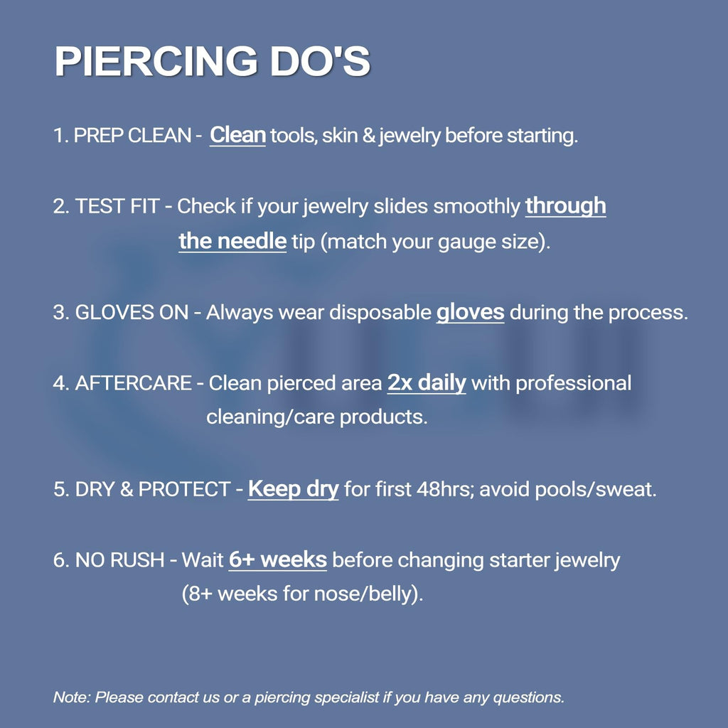 Nose Piercing Kit 20G/18G Set with Rings, Nails & Needles - Stainless Steel