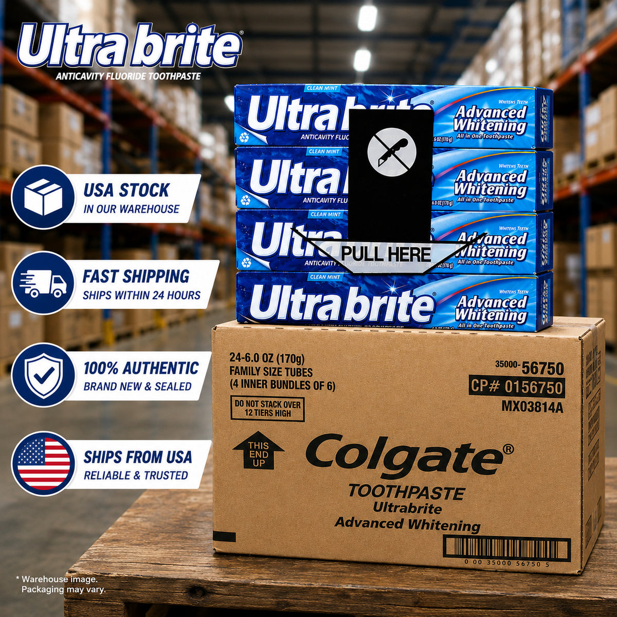Ultra Brite Whitening Toothpaste Clean Mint 6 Oz - 3 Pack