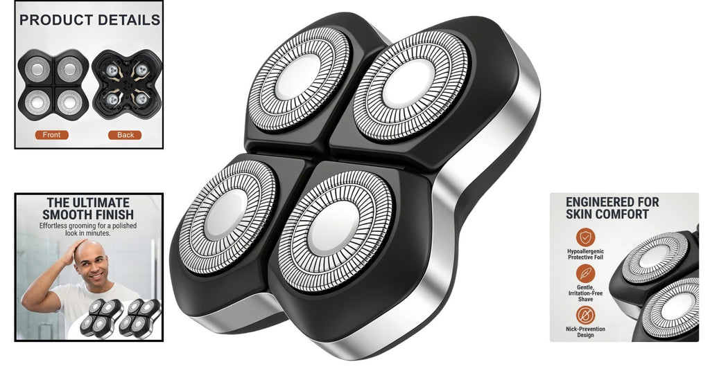 Precision Replacement Blades for Freebird Pro - Black, 4 Pack