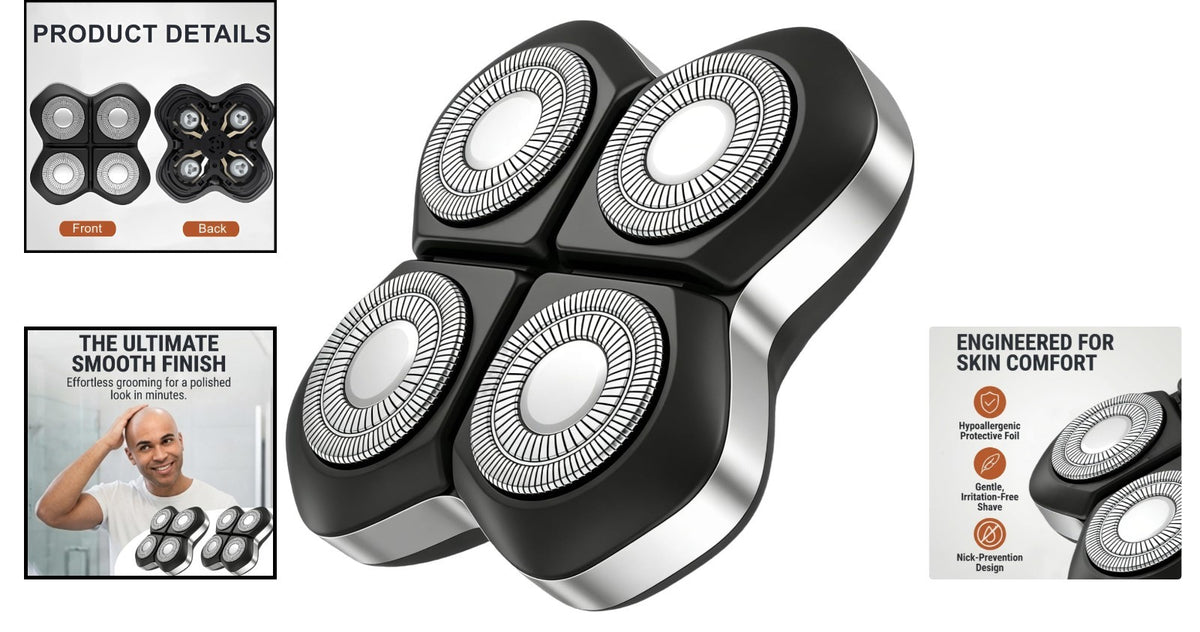 Precision Replacement Blades for Freebird Pro - Black, 4 Pack