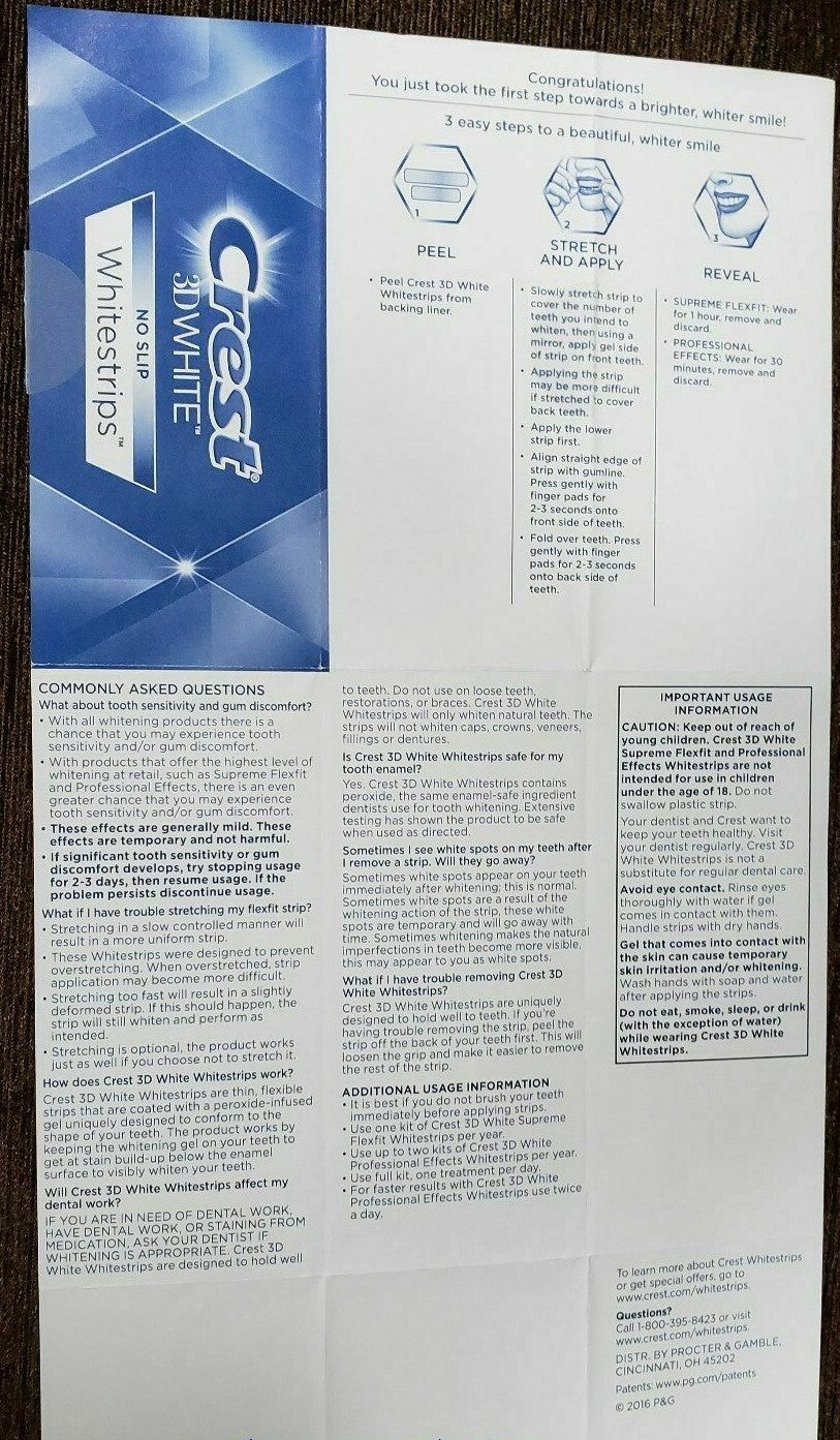 Strips - Crest 3D No Slip Professional Effects, 20 Strips