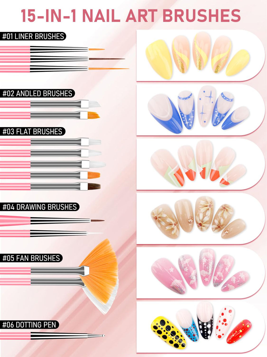 Professional 223-in-1 Nail Art Tool Set with Brushes, Sponges & Accessories