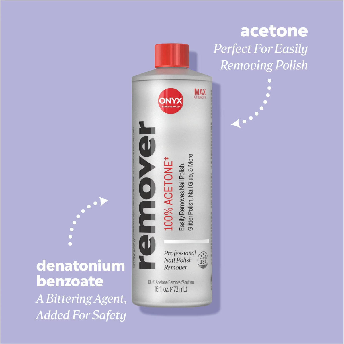 Professional Acetone Nail Polish Remover 16oz, 3-Pack - Fast & Effective