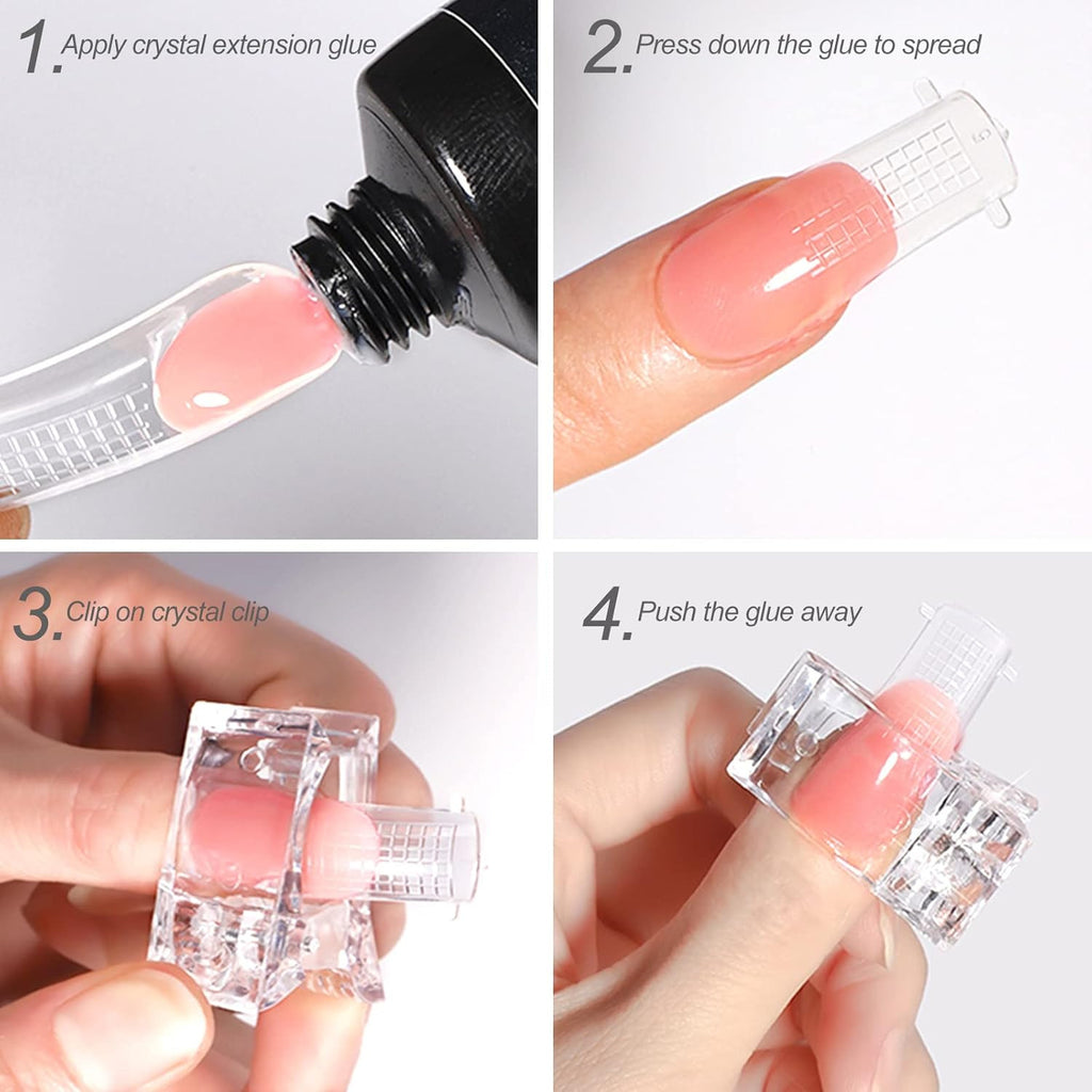 10PCS Nail Tips Clip for Gel Nail Extensions and Shaping - Manicure Clamp Set