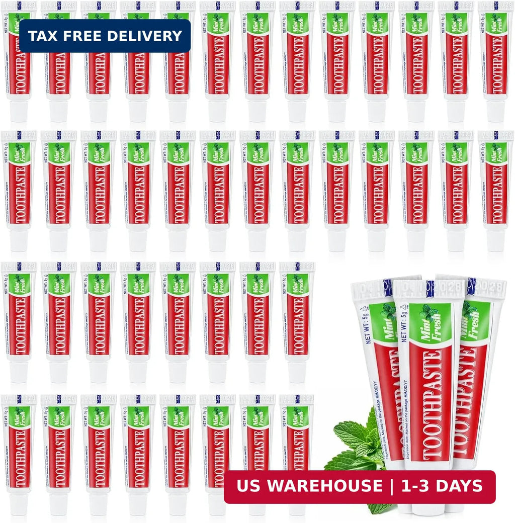 Travel Size Disposable Toothpaste Tubes Bulk Pack - 100 Mini Mint 1 Fl Oz